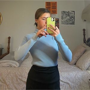 baby blue rubbed turtle neck